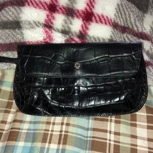 MONSAC Original Black Croc Wristlet Vintage